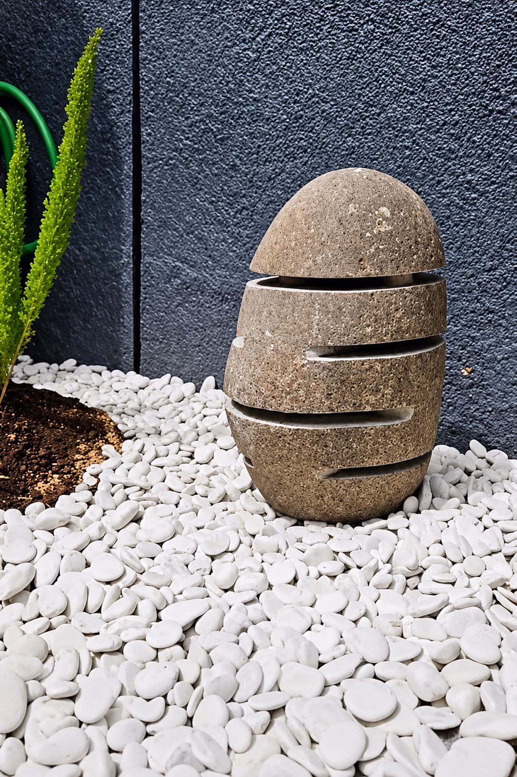 River Stone Block - Handcrafted Cylindrical Natural Finish — view 4