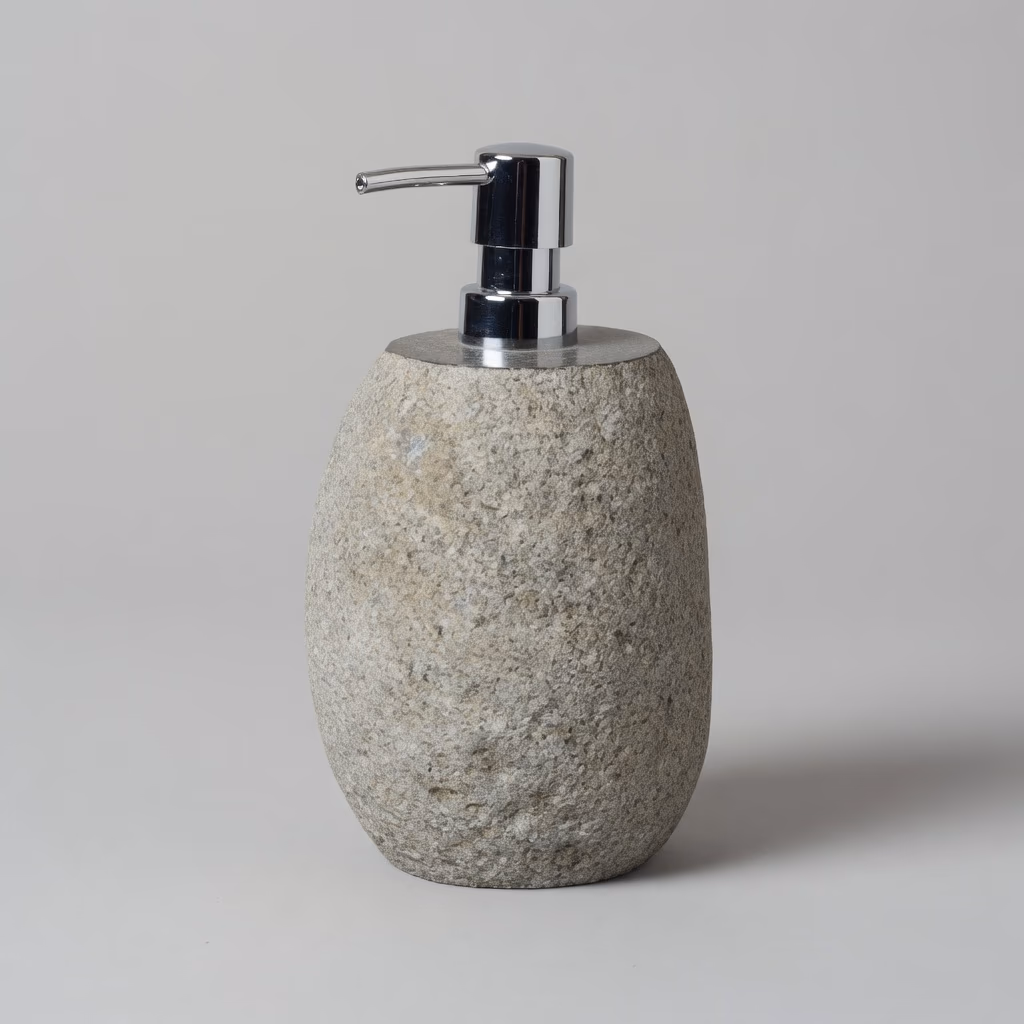 River Stone Pump Bottle - Handcrafted Organic Natural Finish