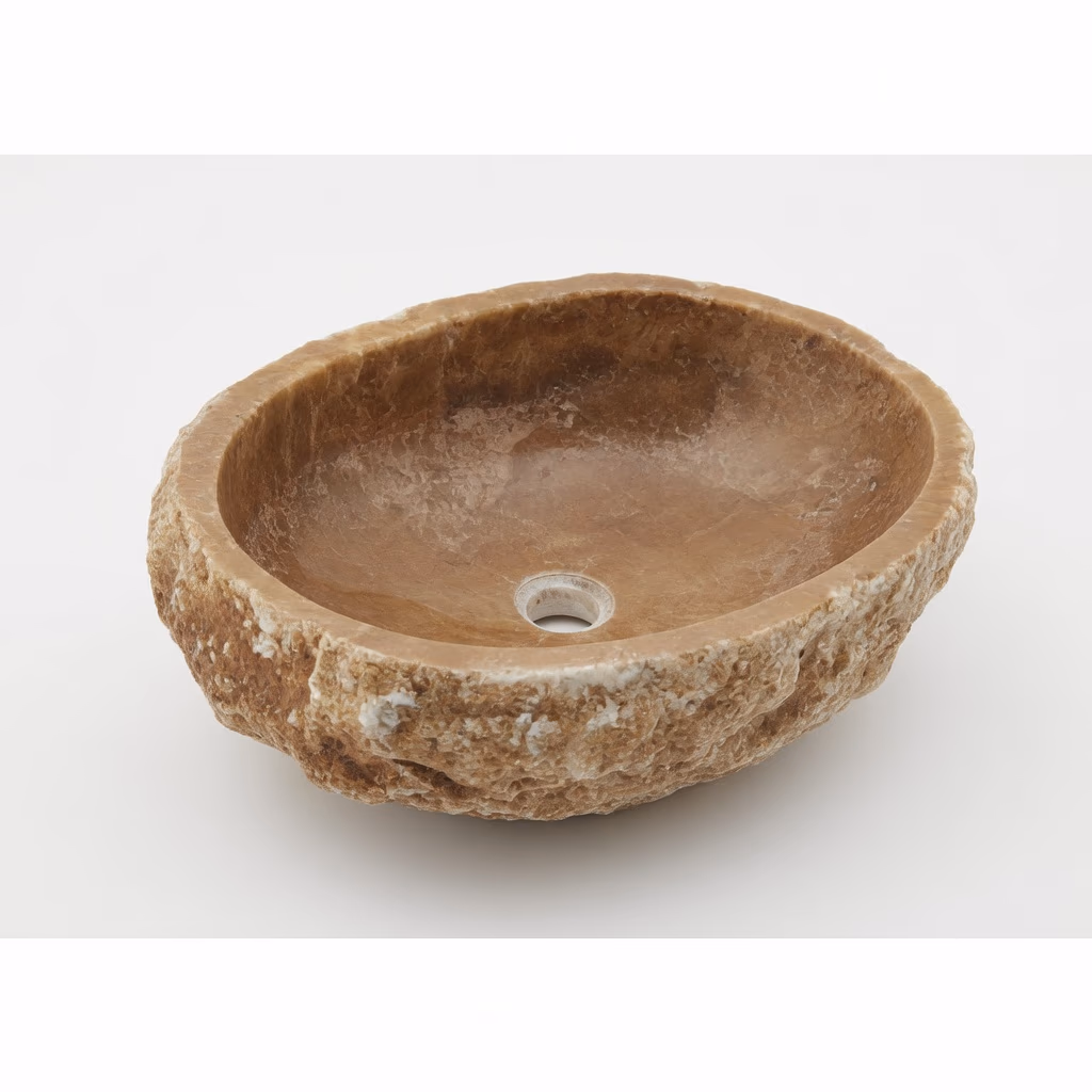 Onyx Stone Sink - Handcrafted Oval Honed With Raw Edge Finish — view 2