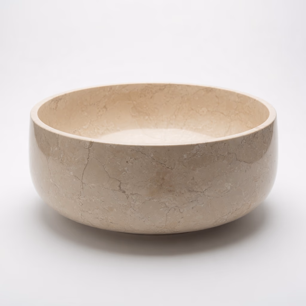 Marble Stone Sink - Handcrafted Deep Basin Honed Finish