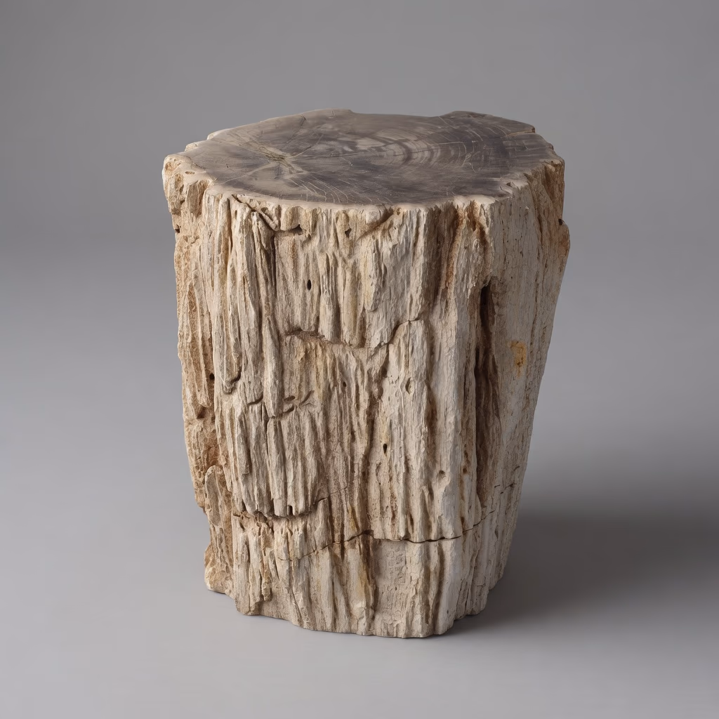 Ancient Stone Chair - Handcrafted Cylindrical Honed With Raw Edge Finish