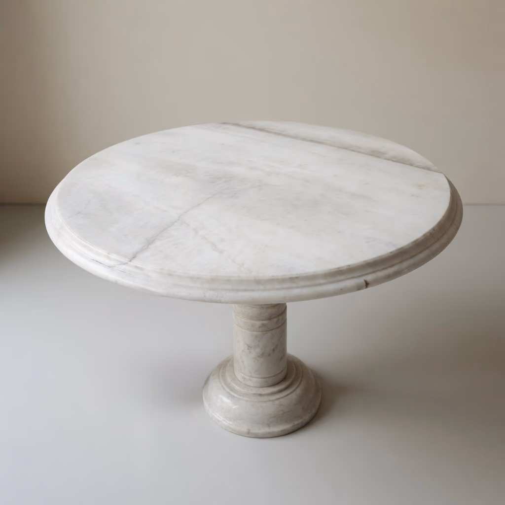 Onyx Stone Dining Table - Handcrafted Pedestal Natural Finish