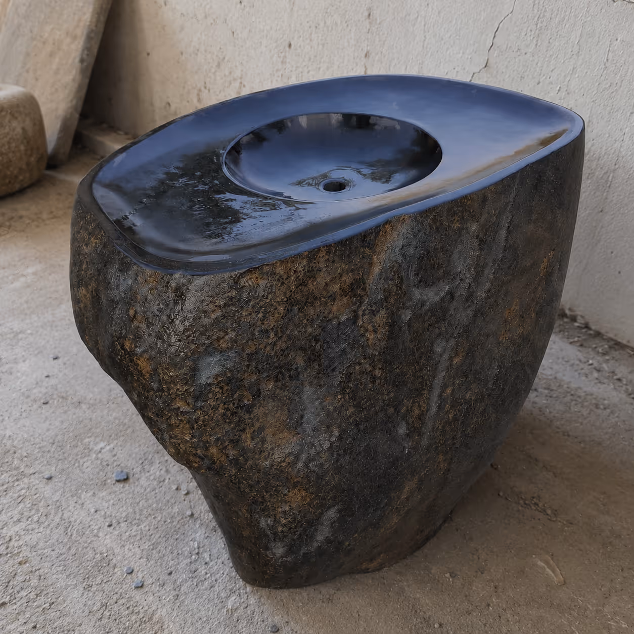 River Stone Water Fountain - Handcrafted Raw Edge