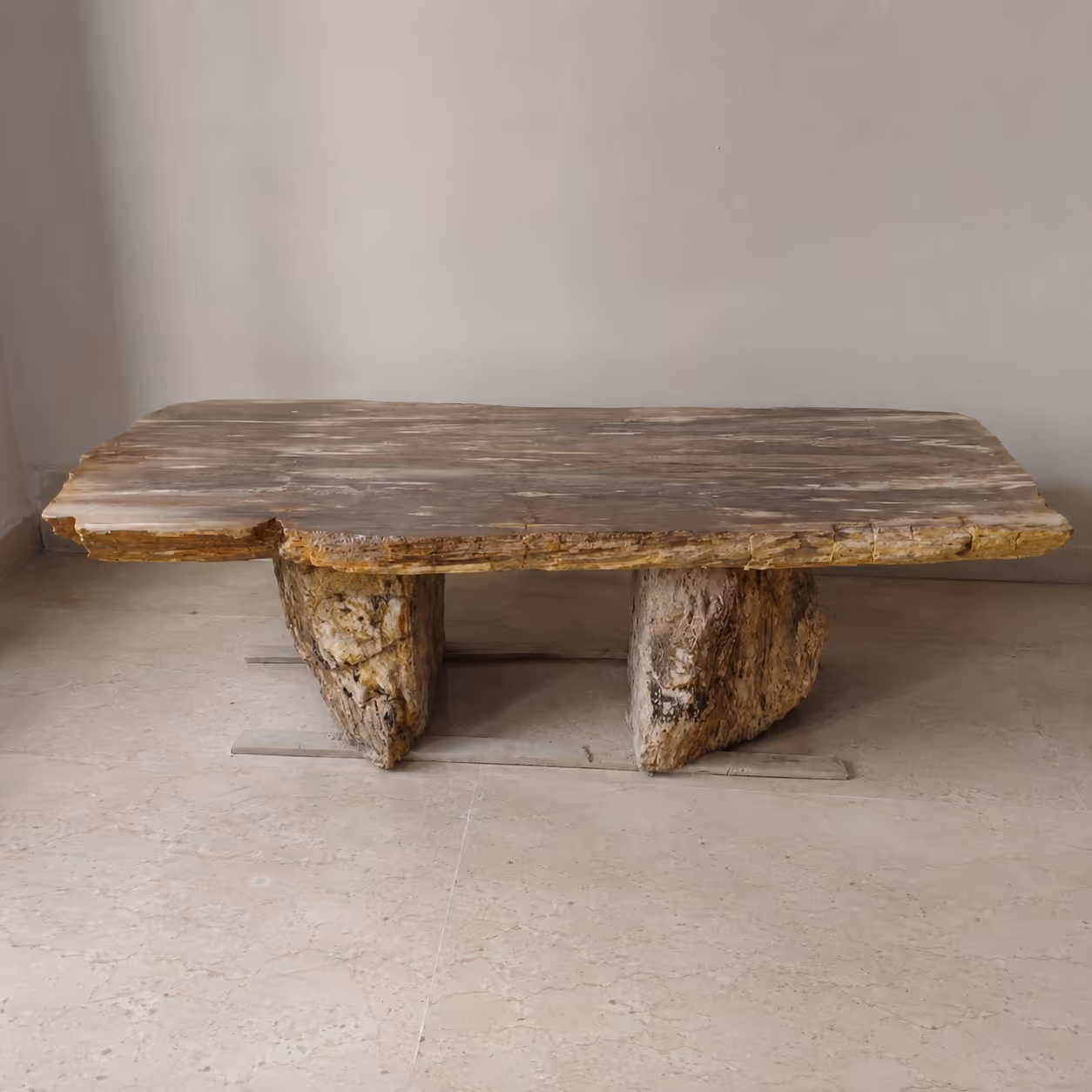 Ancient Stone Top Table - Handcrafted Rectangular