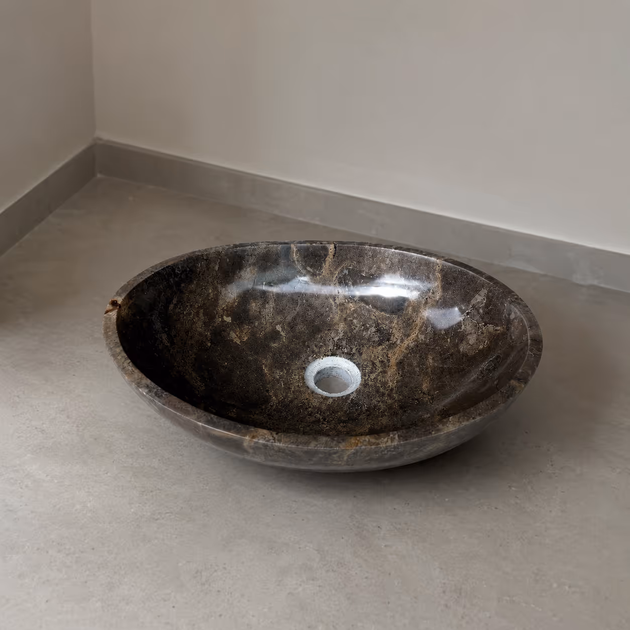 Marble Stone Sink - Handcrafted Oval