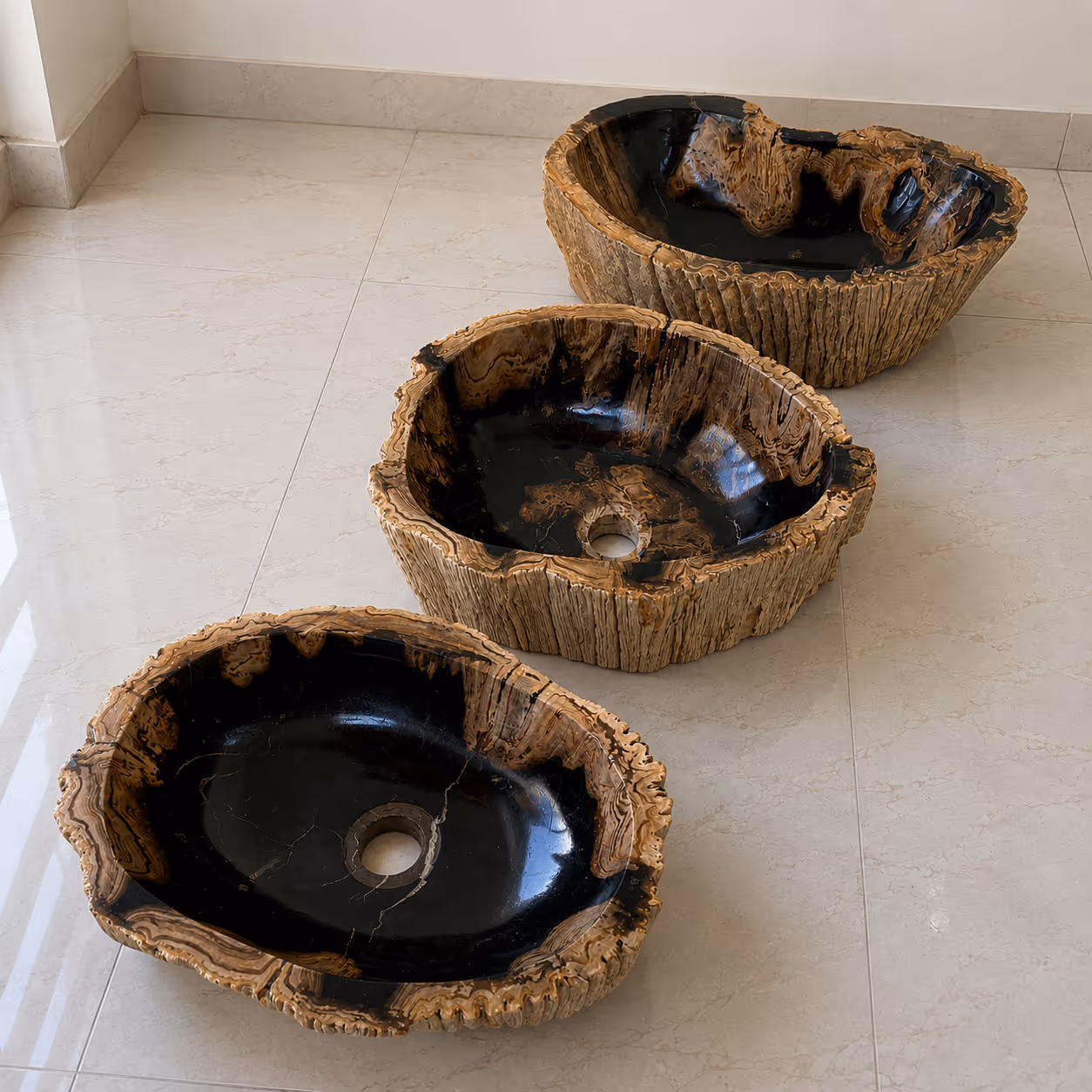 Ancient Stone Sink - Handcrafted Raw Edge — view 2