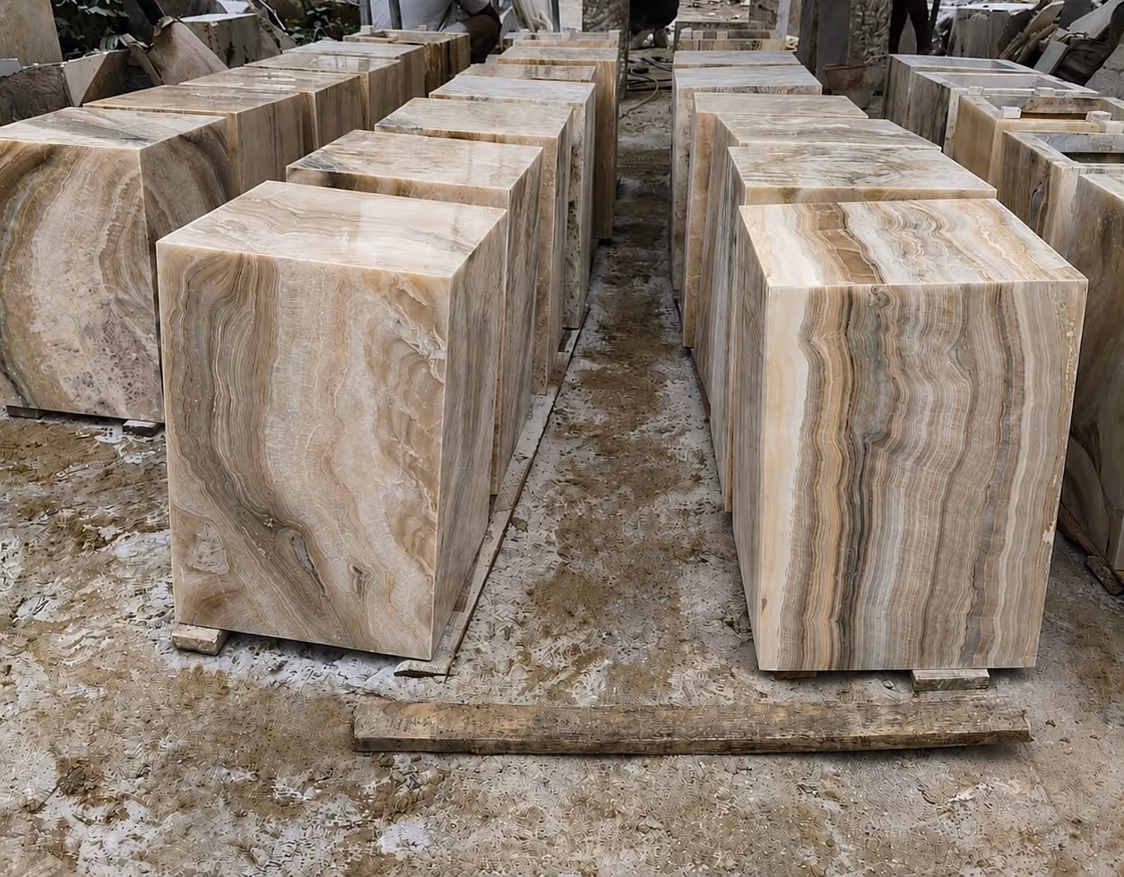 Onyx Stone Chair - Handcrafted Square — view 4