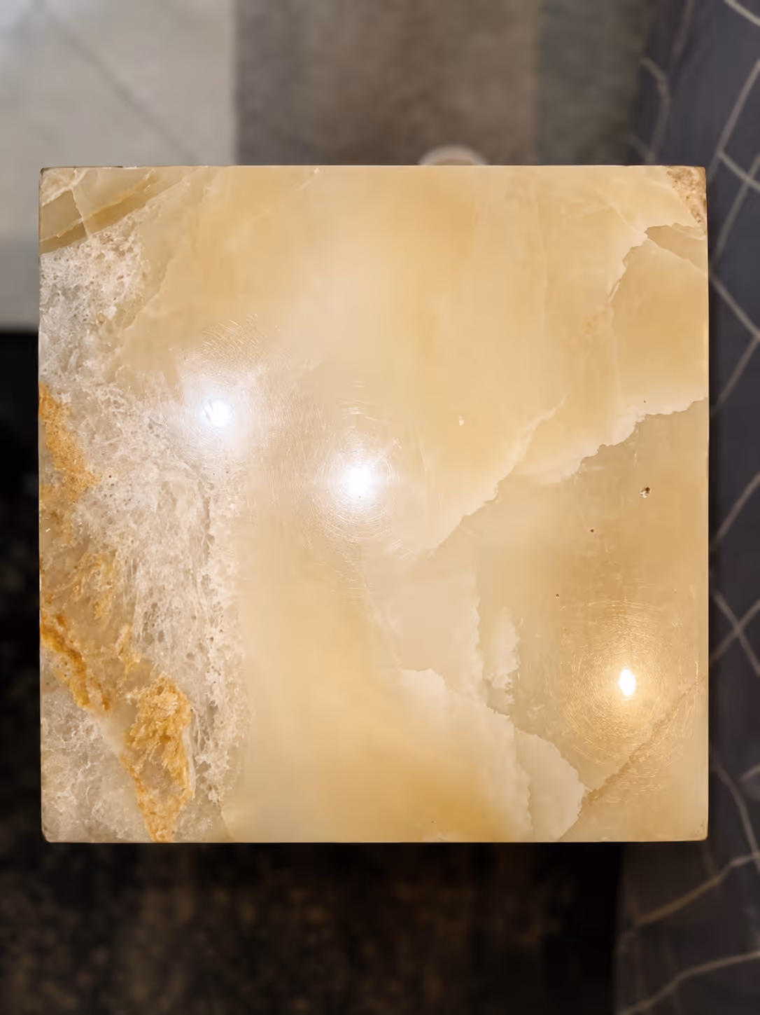 Onyx Stone Chair - Handcrafted Square — view 7