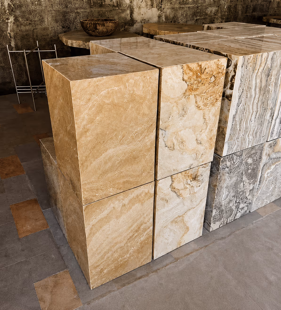 Onyx Stone Chair - Handcrafted Square — view 9
