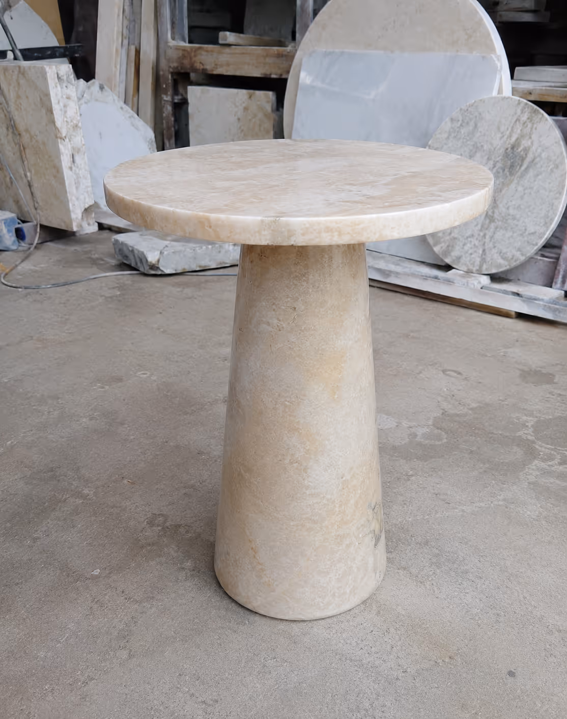 Marble Stone Side Table - Handcrafted Pedestal